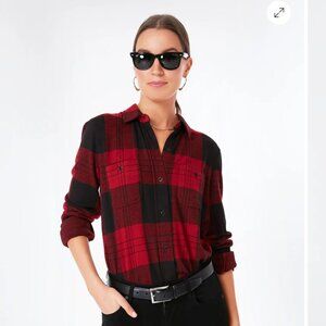 Faherty Orchard House Plaid Legend Sweater Shirt Red & Black NEW NWT Small